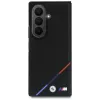 BMW M odinė perforuota trijų spalvų juostos metalo logotipų MagSafe dėklas, skirtas Samsung Galaxy Z Fold8 Ultra – juoda