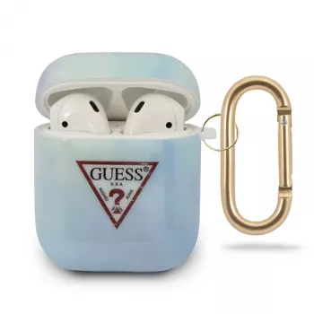 GUESS GUACA2TPUMCGC02 AirPods 1/2 dėklas Blue Tie & Dye Collection