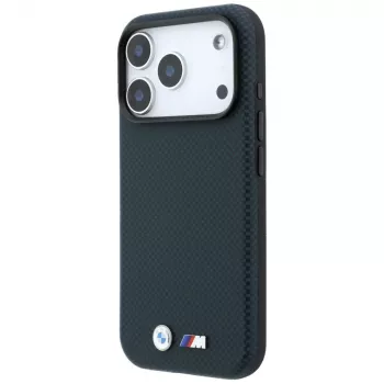 BMW M Quadrille Kevlar Metal Logo MagSafe dėklas, skirtas iPhone 18 Pro / 17 Pro - tamsiai mėlynas