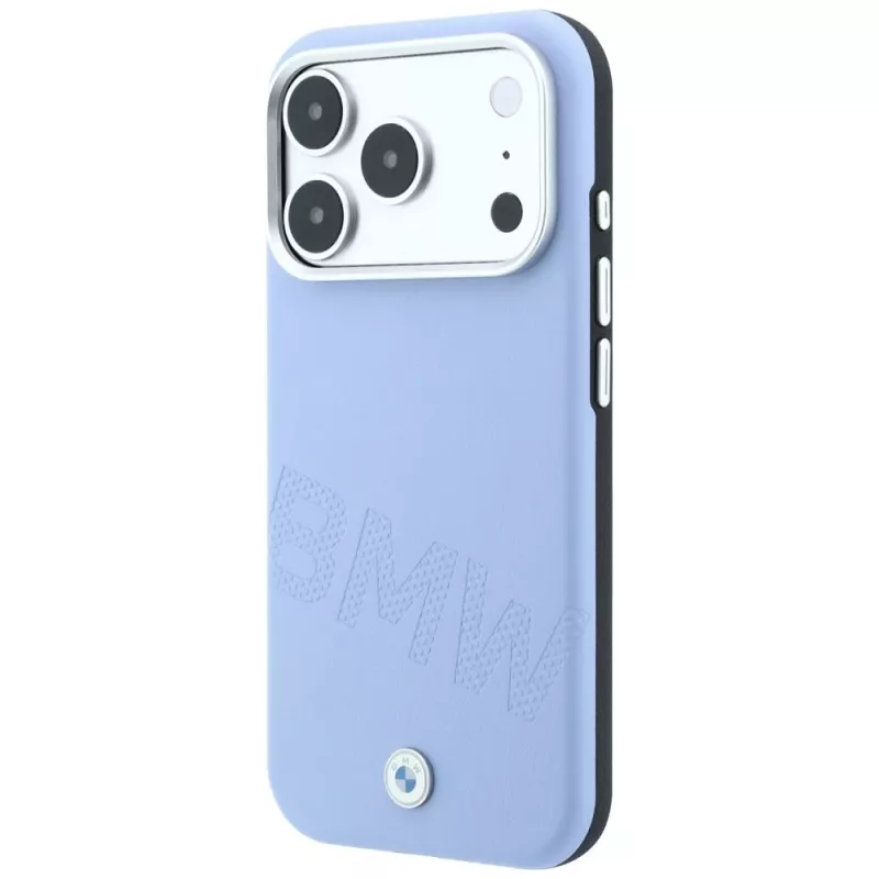 BMW Signature Inclined Deboss Letters MagSafe dėklas, skirtas iPhone 18 Pro / 17 Pro - mėlynas