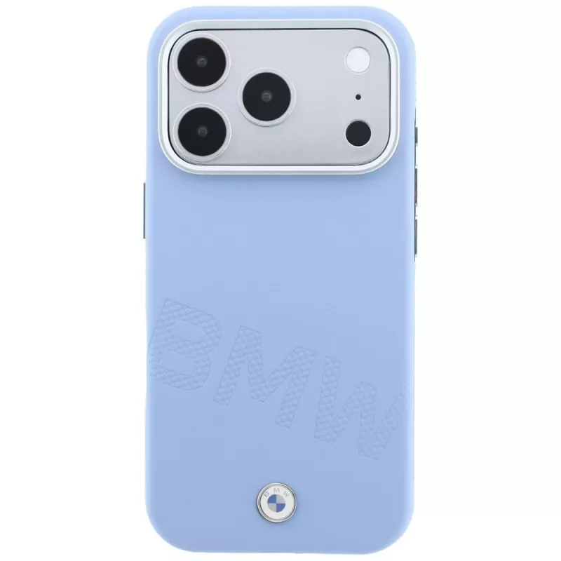 BMW Signature Inclined Deboss Letters MagSafe dėklas, skirtas iPhone 18 Pro / 17 Pro - mėlynas