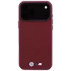 BMW M Carbon Metal Logo MagSafe dėklas, skirtas iPhone 18 Pro / 17 Pro – bordo spalvos