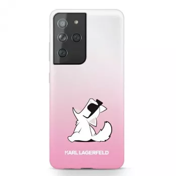 Karl Lagerfeld KLHCS21LCFNRCPI S21 Ultra kietasis dėklas Pink Choupette Fun