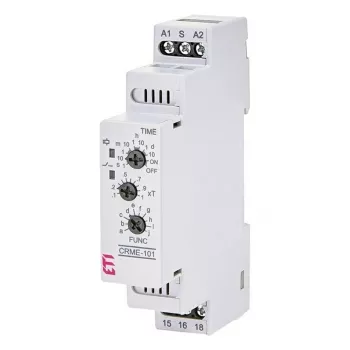 CRME-101 daugiafunkcis laiko relė, 10 funkcijų, 24-240V AC/DC, 1 C/O, DIN bėgelis