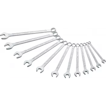 HAZET 600N/12N kombinuotų raktų rinkinys, 17 vnt., 6-24 mm, chromvanadis, matinis chromavimas, 12 briaunų žiedas, 15° poslinkis, DIN 3113, su ritininiu dėklu
