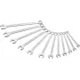 HAZET 600N/12N kombinuotų raktų rinkinys, 17 vnt., 6-24 mm, chromvanadis, matinis chromavimas, 12 briaunų žiedas, 15° poslinkis, DIN 3113, su ritininiu dėklu