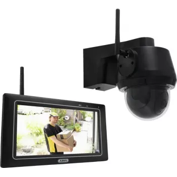 ABUS EasyLook BasicSet PPDF17100 belaidžio vaizdo stebėjimo rinkinys, 4 kanalų su 1 kamera, 2K QHD, 2.4 GHz, 7 colių monitorius, IP66