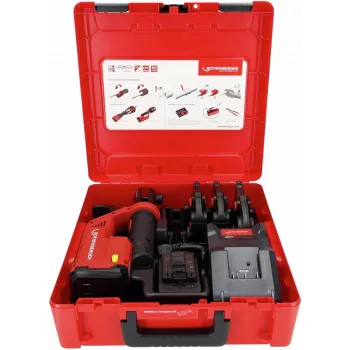 ROTHENBERGER ROMAX Compact III SET TH AMP 19 kN belaidis presavimo įrankis su presavimo žnyplėmis, 18V, 2.0Ah baterija, įkrovikliu ir dėklu