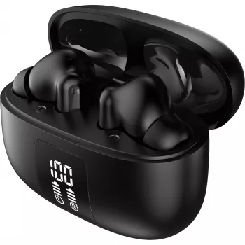 Verbatim TruSound Pro belaidės ausinės su hibridiniu ANC - Bluetooth 5.2 ausinės į ausis, lietimo valdymas, IPX4, Qi įkrovimo dėklas
