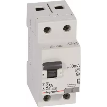 Legrand 402036 RX3 apsauginis jungiklis 25A 2 polių 30mA A tipo 230V AC 2 moduliai