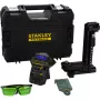 Stanley FatMax X3G 360° žalios spinduliuotės 3 plokštumų lazerinis nivelyras su TSTAK dėklu, 35m atstumas, 10.8V Li-Ion