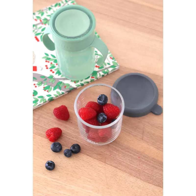BEABA stiklinis indas su sandariu dangteliu 250 ml Mineral