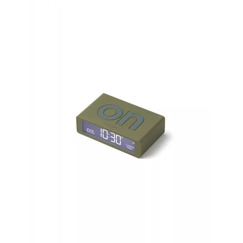Lexon Flip Mini apverčiamas žadintuvas chaki spalvos