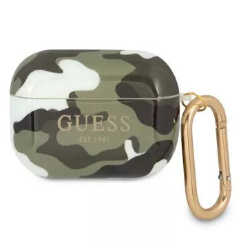 GUESS GUAPUCAMA AirPods Pro dangtelis Green/Khaki kamufliažinė kolekcija