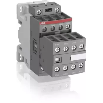 ABB NF44E pagalbinis kontaktorius, 4NO+4NC, 24-60V AC/20-60V DC elektroninė ritė, varžtiniai gnybtai, DIN bėgelis