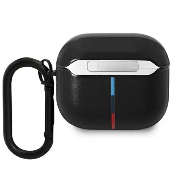BMW BMA322PVTK AirPods 3 kartos dėklas juodos odos su lenkta linija