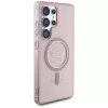 GUESS Glitter Circle Classic Logo MagSafe dėklas Samsung Galaxy S25 Ultra - rožinis