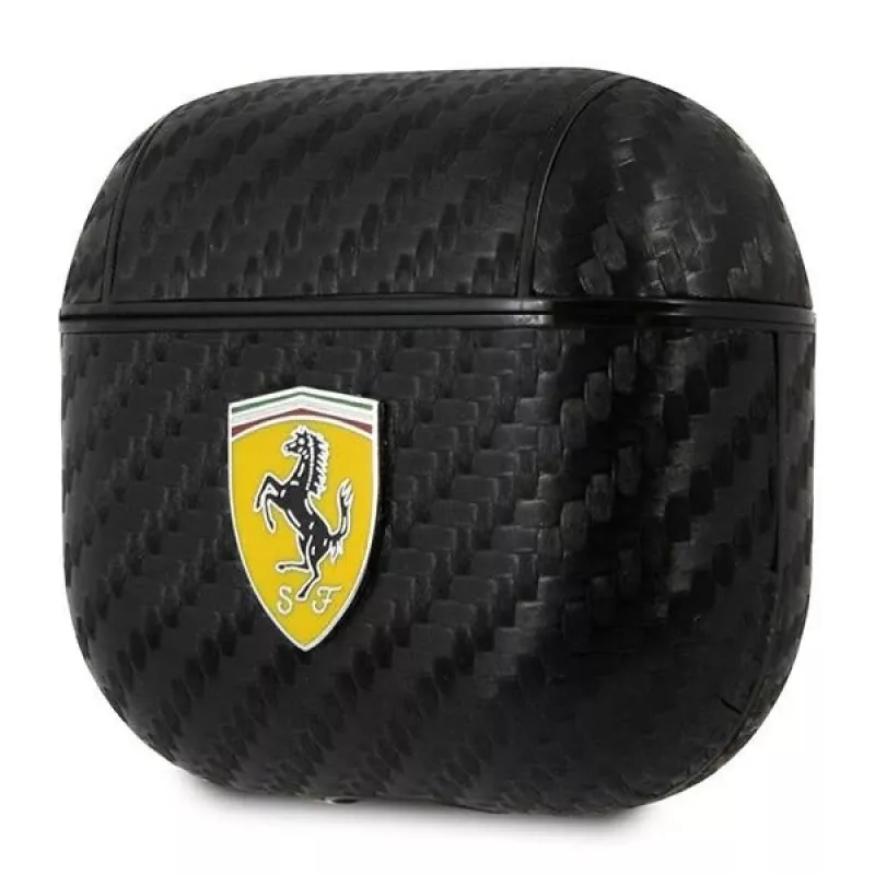 Ferrari FESA3CABK AirPods 3 dėklas On Track PU anglies juodos spalvos