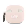 Karl Lagerfeld Silikoninis Choupette galvos 3D dėklas, skirtas AirPods 4 - rožinis