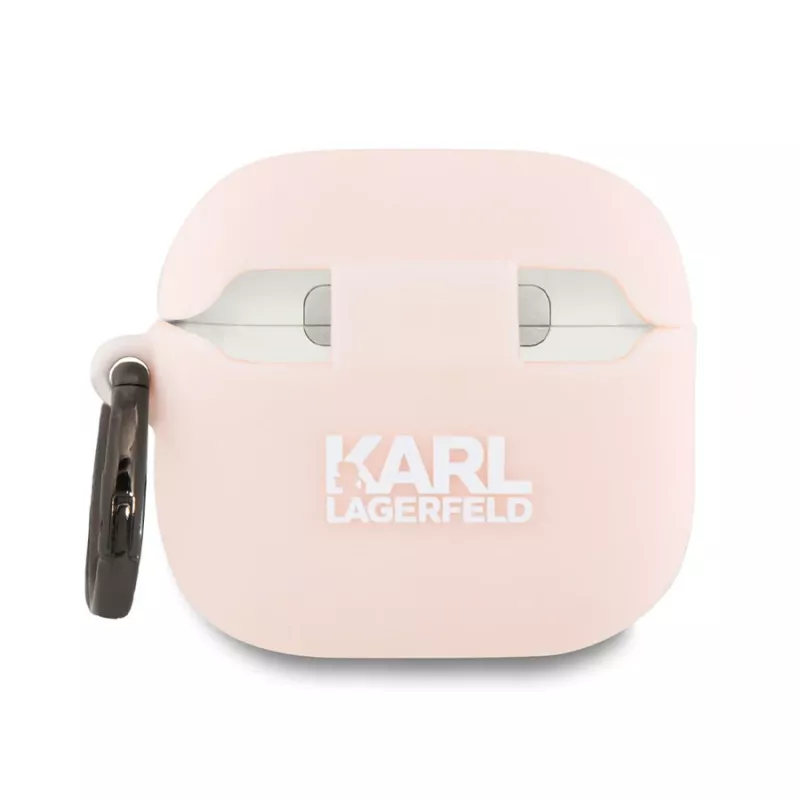 Karl Lagerfeld Silikoninis Choupette galvos 3D dėklas, skirtas AirPods 4 - rožinis
