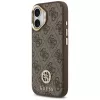GUESS 4G Strass Logo ir didelio dirželio metalinių mygtukų MagSafe dėklas, skirtas iPhone 17 - ruda