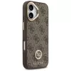 GUESS 4G Strass Logo ir didelio dirželio metalinių mygtukų MagSafe dėklas, skirtas iPhone 17 - ruda