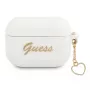 Guess GUAPLSCHSH AirPods Pro dėklas baltas silikoninis su širdelės pakabuku Charm Heart kolekcija