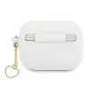 Guess GUAPLSCHSH AirPods Pro dėklas baltas silikoninis su širdelės pakabuku Charm Heart kolekcija