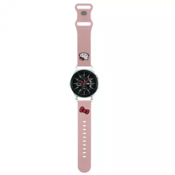 Hello Kitty Universalus silikoninis laikrodžio dirželis 22 mm, rožinis su Kitty galvute