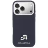 Karl Lagerfeld Karl & Choupette Head Pins Saffiano dėklas su MagSafe, skirtas iPhone 17 Pro – mėlynas