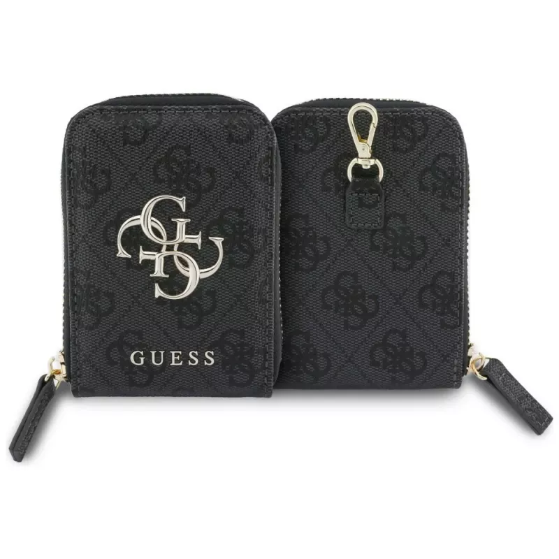 GUESS 4G Metal Logo universali kryžminė rankinė su dirželiu telefonui, maža, juoda
