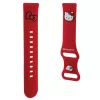 Hello Kitty Universalus silikoninis laikrodžio dirželis HKUWMSCHBLR raudonas su Kitty galvute 20mm