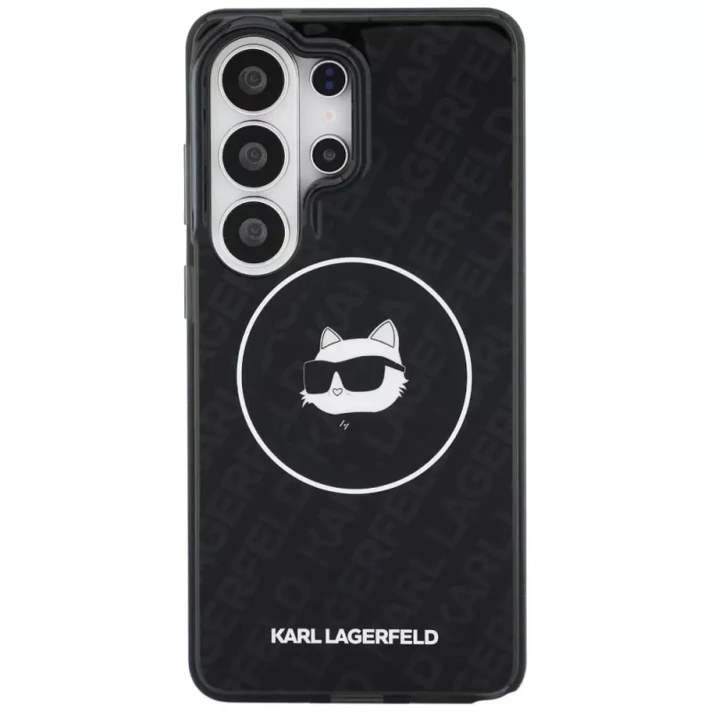 Karl Lagerfeld IML Repeated Choupette MagSafe dėklas, skirtas Samsung Galaxy S26 Ultra, juodas