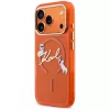 Karl Lagerfeld IML Choupettes Karl Script Logo MagSafe dėklas, skirtas iPhone 17 Pro – oranžinis