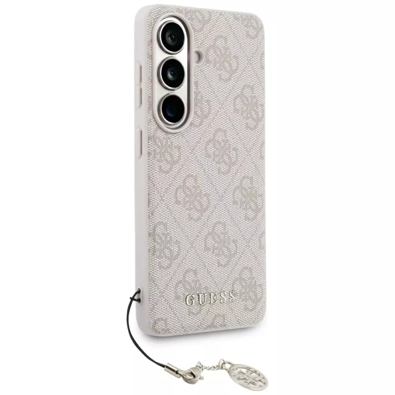 GUESS 4G Classic Logo Charm MagSafe dėklas Samsung Galaxy S26 - rožinis
