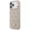 GUESS Leather 4G Triangle Strass MagSafe dėklas, skirtas iPhone 18 Pro Max / 17 Pro Max - rožinis