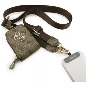 Guess 4G Metal Logo Universal Crossbody Telefono Dirželis su Pinigine - Ruda