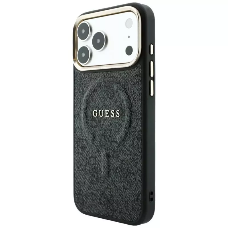 GUESS Embossed 4G Classic MagSafe dėklas, skirtas iPhone 17 Pro Max / 18 Pro Max - juodas