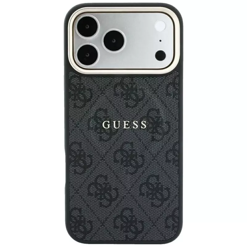 GUESS Embossed 4G Classic MagSafe dėklas, skirtas iPhone 17 Pro Max / 18 Pro Max - juodas