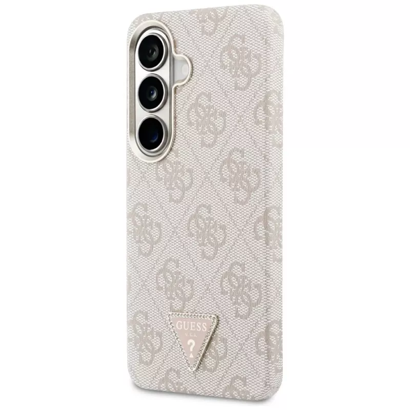 Guess 4G Triangle Logo MagSafe dėklas Samsung Galaxy S26 - rožinis