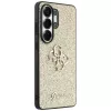 GUESS Fixed Glitter Big 4G Metal Logo dėklas, skirtas Samsung Galaxy S26 Ultra - auksinis