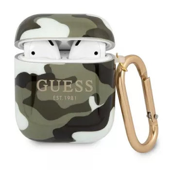 GUESS Camo Collection AirPods 1/2 dėklas žalias/ chaki