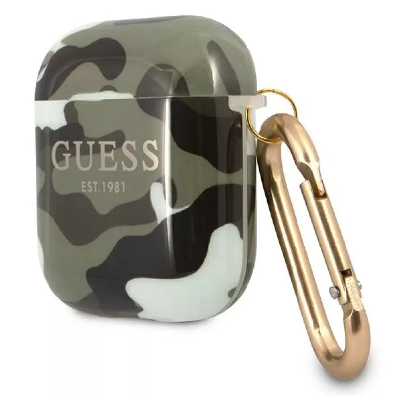 GUESS Camo Collection AirPods 1/2 dėklas žalias/ chaki