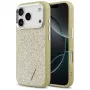 GUESS Glitter Triangle Logo MagSafe dėklas, skirtas iPhone 17 Pro - auksinis