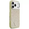 GUESS Glitter Triangle Logo MagSafe dėklas, skirtas iPhone 17 Pro - auksinis