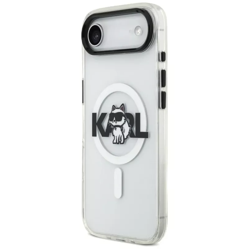Karl Lagerfeld IML Choupette Sketch Logo MagSafe dėklas iPhone Air, permatomas