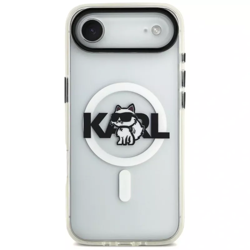Karl Lagerfeld IML Choupette Sketch Logo MagSafe dėklas iPhone Air, permatomas