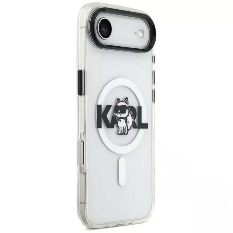 Karl Lagerfeld IML Choupette Sketch Logo MagSafe dėklas iPhone Air, permatomas