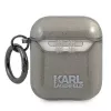 Karl Lagerfeld KLA2UKHGK AirPods 1/2 dėklas juodas su blizgučiais Karl's Head