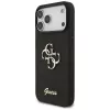GUESS Fixed Glitter Big 4G dėklas, skirtas iPhone 18 Pro Max / 17 Pro Max - juodas